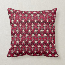 Skull-Scapes Damask Pillow