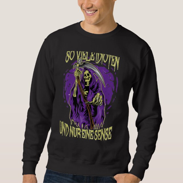 Skull Scary Death Skeleton Halloween Sweatshirt (Front)