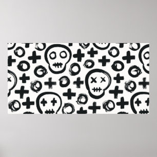 Skull seamless background. Surface decoration with