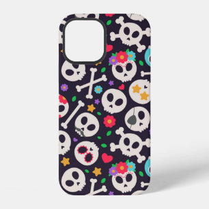 Skull set. Seamless pattern with flat design of sk iPhone 12 Case