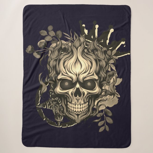 Skull  sherpa blanket (Front)