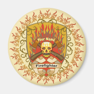 Skull Shield Firefighter magnet