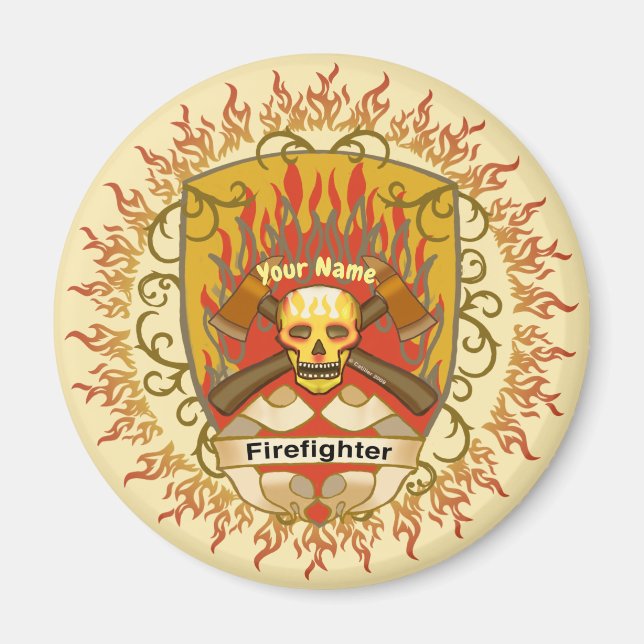  Skull Shield Firefighter magnet (Front)