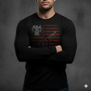 Skull Shirt   Distressed Flag Tee   Patriotic Tee