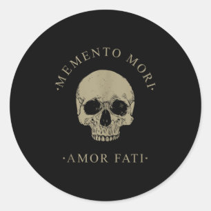 Skull Shirt For Men And Women, Memento Mori Stoici Classic Round Sticker
