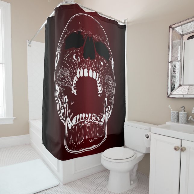 Skull Shower Curtain - Screaming Skull (In Situ)