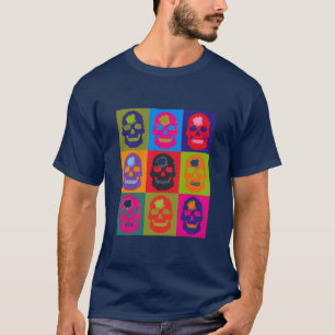 Skull Silk Screen -- Navy Blue T-Shirt