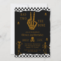 Skull Skeleton Bad to the Bone 2nd Birthday