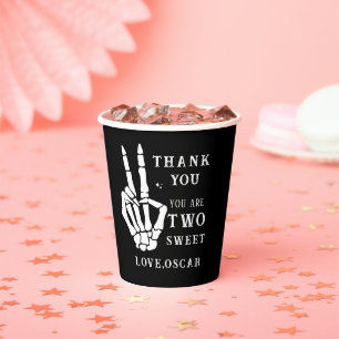 Skull Skeleton Bad to the Bone 2nd Birthday  Paper Cups