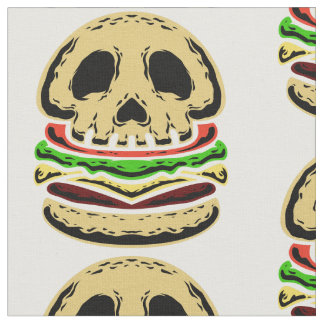 skull skeleton death spooky creepy burger fabric