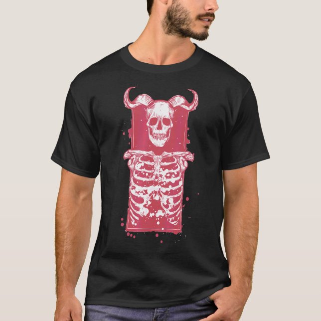 Skull Skeleton Gothic Goth Art T-Shirt (Front)
