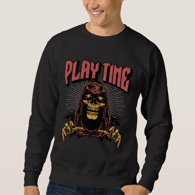 Skull Skeleton Graphic Illustration A  Horror Hard Sweatshirt (Front)