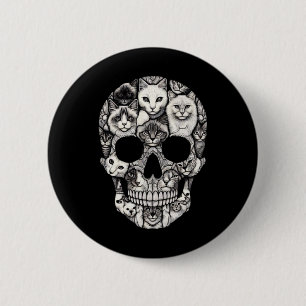 Skull Skeleton Halloween Costume Skull Cat 6 Cm Round Badge