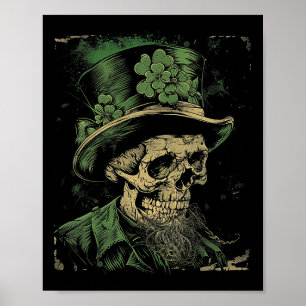 Skull Skeleton - Leprechaun St. Patrick's Day Sain Poster