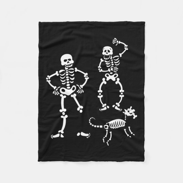 Skull Skeleton Running Halloween Costume Party  Fleece Blanket (Front)