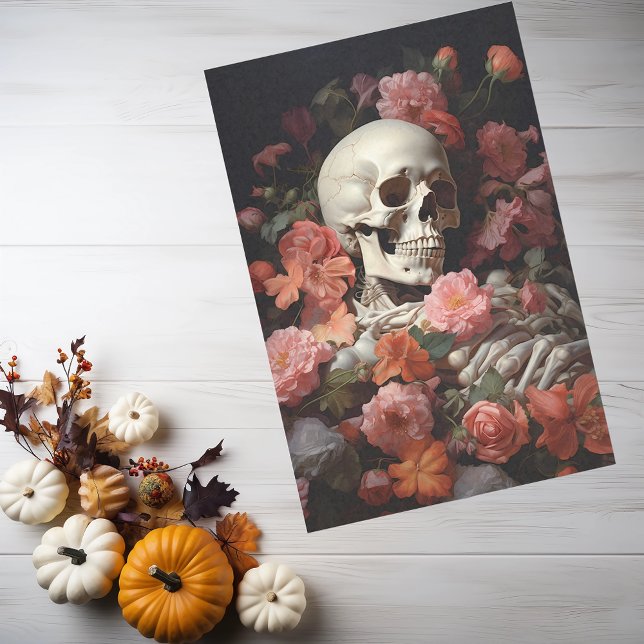 Skull Skeleton with Roses Tissue Paper (Creator Uploaded)