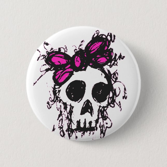Skull Sketch 6 Cm Round Badge (Front)
