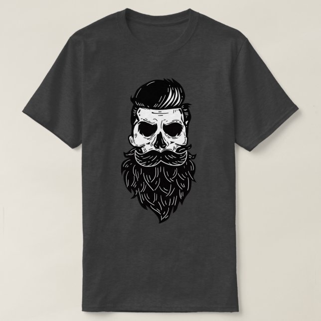 Skull Skull Beard Bearded skull T-Shirt (Design Front)