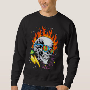 Skull  skulls art Vintage Skull Retro streetwear   Sweatshirt