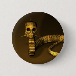 Skull Snake 6 Cm Round Badge