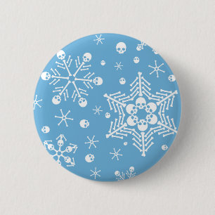Skull Snowflakes 6 Cm Round Badge