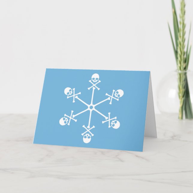 Skull Snowflakes Holiday Card (Front)