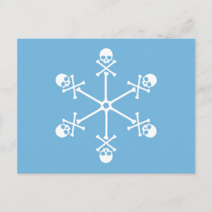 Skull Snowflakes Postcard