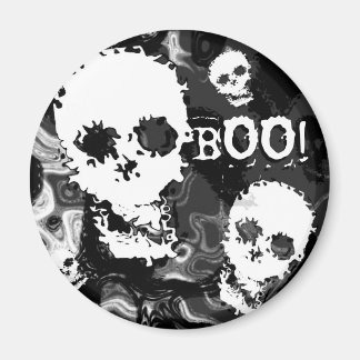 Skull Spectres B&W 'Boo!' fridge magnet