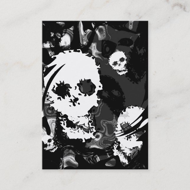 Skull Spectres B & W business card black chubby (Front)