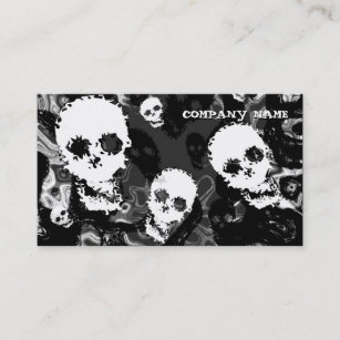 Skull Spectres B & W horizontal black Business Card