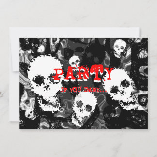 Skull Spectres B&W 'Party..if you dare' invitation