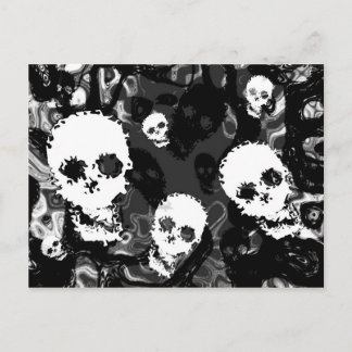 Skull Spectres B&W postcard