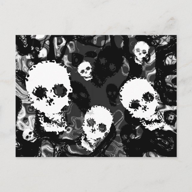 Skull Spectres B&W postcard (Front)