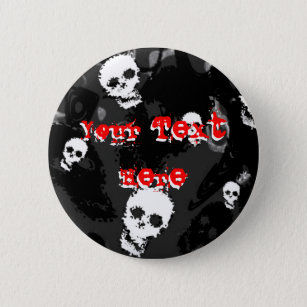 Skull Spectres B&W red 'Your Text' button