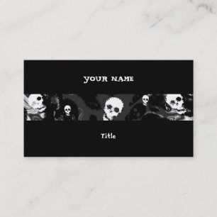 Skull Spectres B & W stripe horizontal black back Business Card