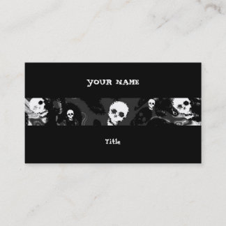 Skull Spectres B & W stripe horizontal black back Business Card