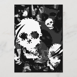 Skull Spectres B&W swirl invitation