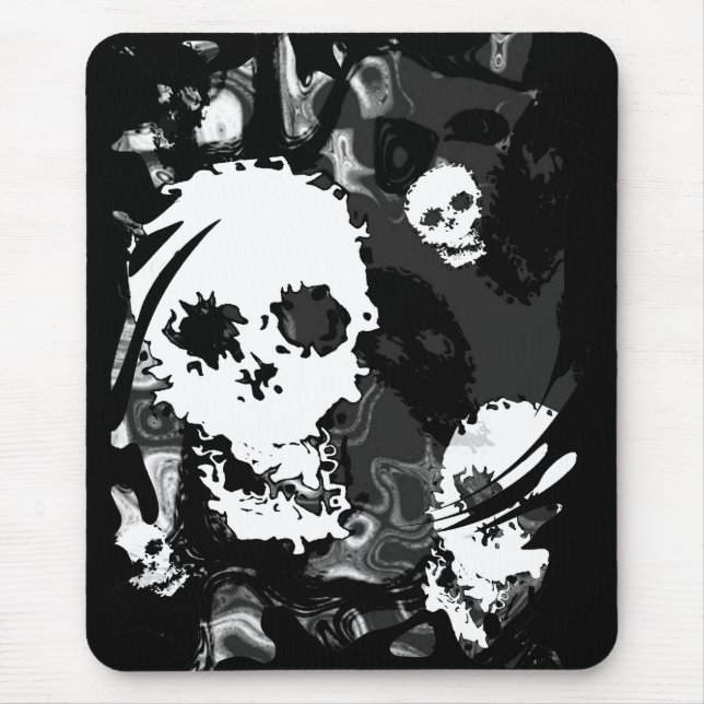 Skull Spectres B&W swirl mousepad (Front)