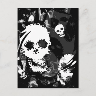 Skull Spectres B&W swirl postcard