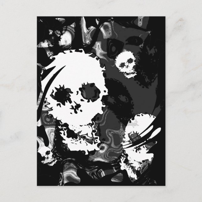 Skull Spectres B&W swirl  postcard (Front)