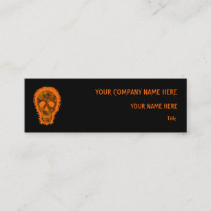 Skull Spectres Big Orange skinny orange Mini Business Card