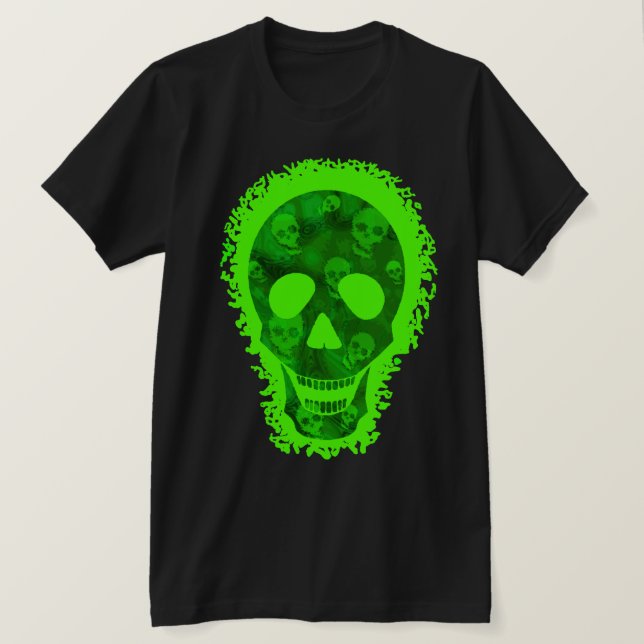 Skull Spectres Big Skull Green  t-shirt (Design Front)