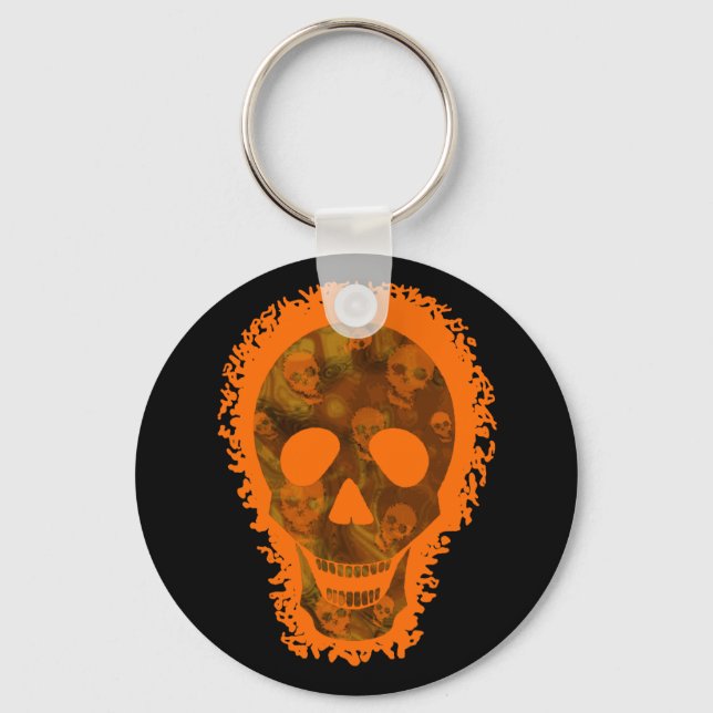 Skull Spectres Big Skull Orange keychain (Front)