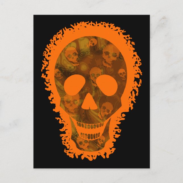 Skull Spectres Big Skull Orange postcard (Front)