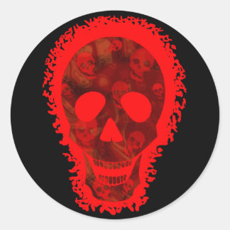 Skull Spectres Big Skull Red round sticker