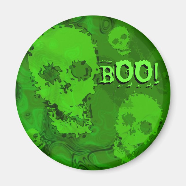 Skull Spectres 'Boo!' fridge magnet (Front)