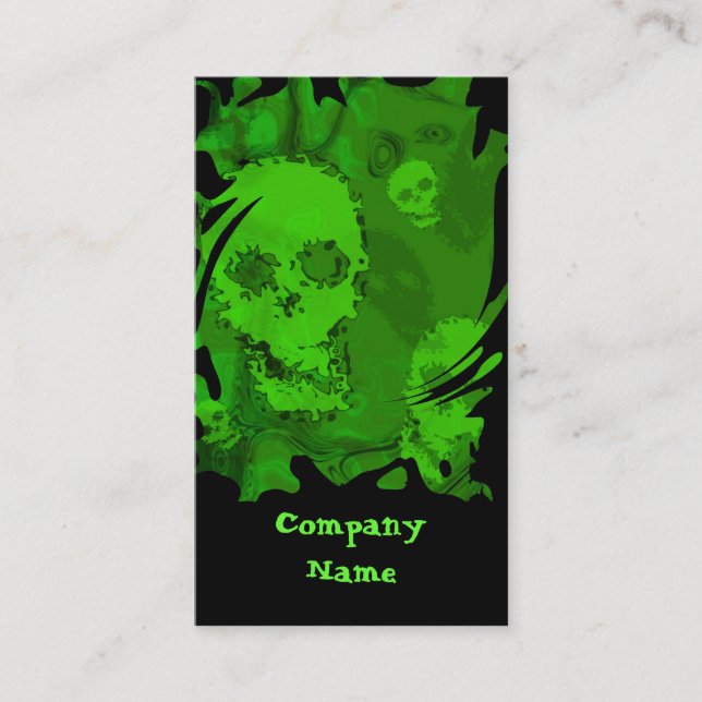 Skull Spectres business card black vertical (Front)