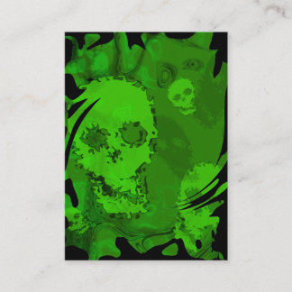 Skull Spectres business card green chubby