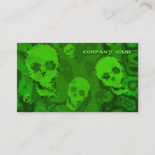 Skull Spectres business card horizontal green