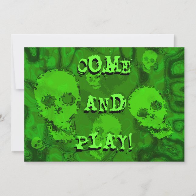 Skull Spectres 'Come and Play!' invitation (Front)